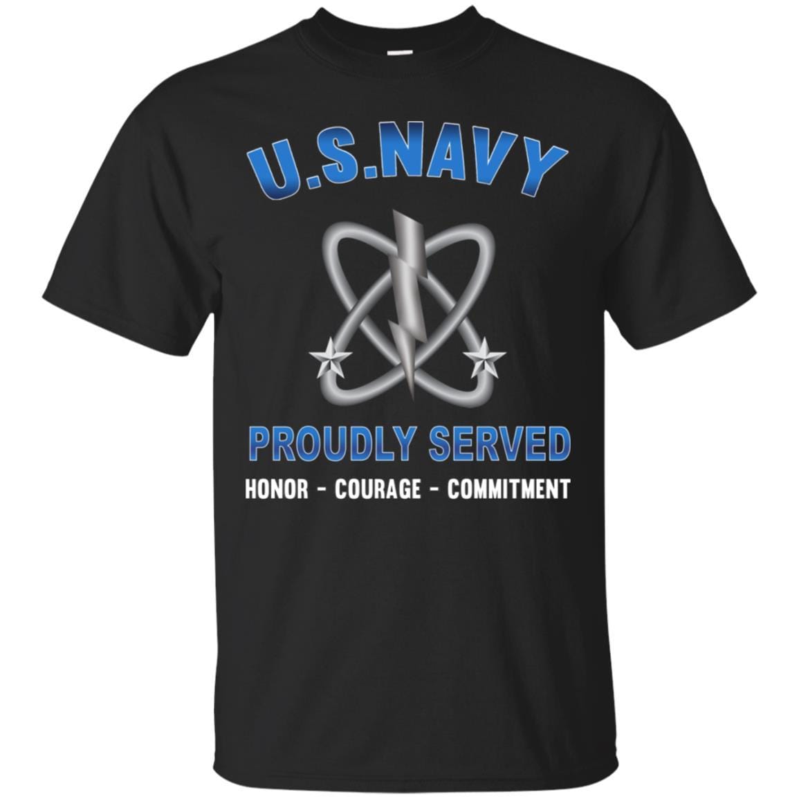 Navy Electronics Warfare Technician Navy EW - Proudly Served T-Shirt For Men On Front-TShirt-Navy-Veterans Nation