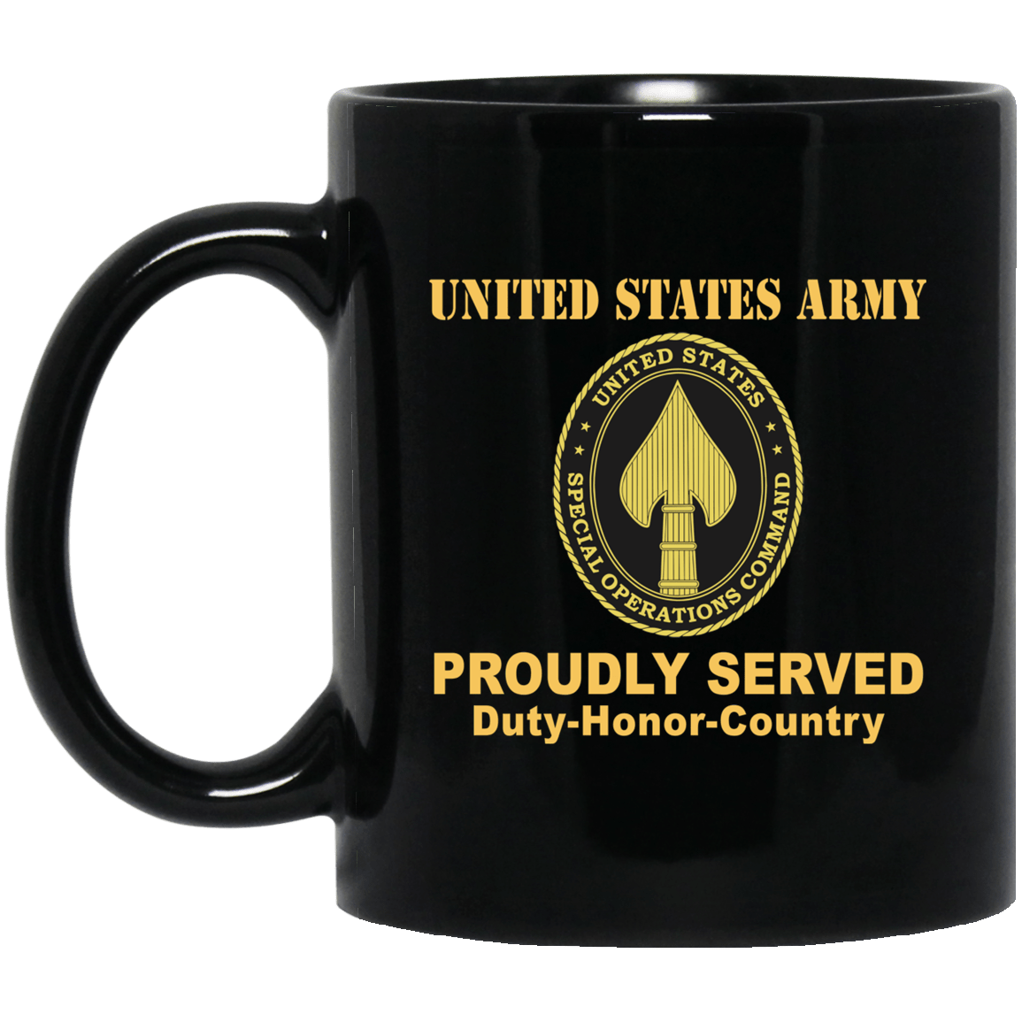 US ARMY USA ELEMENT SPECIAL OPERATIONS COMMAND- 11 oz - 15 oz Black Mug-Mug-Army-CSIB-Veterans Nation