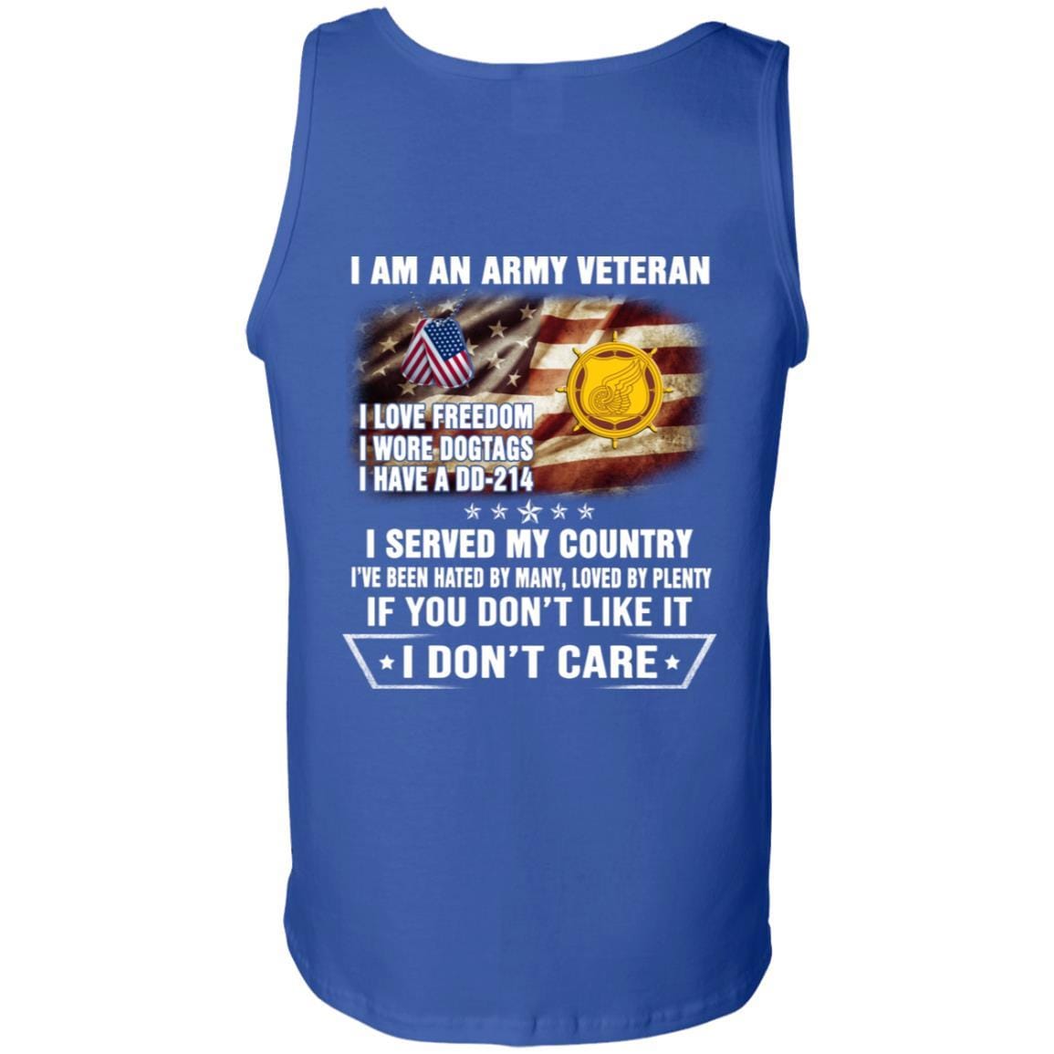 T-Shirt "I Am An Army Transportation Corps Veteran" On Back-TShirt-Army-Veterans Nation