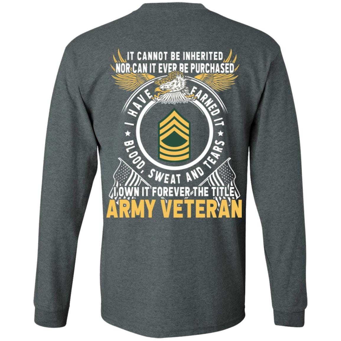 US Army E-8 Master Sergeant E8 MSG Noncommissioned Officer Ranks T-Shirt For Men On Back-TShirt-Army-Veterans Nation