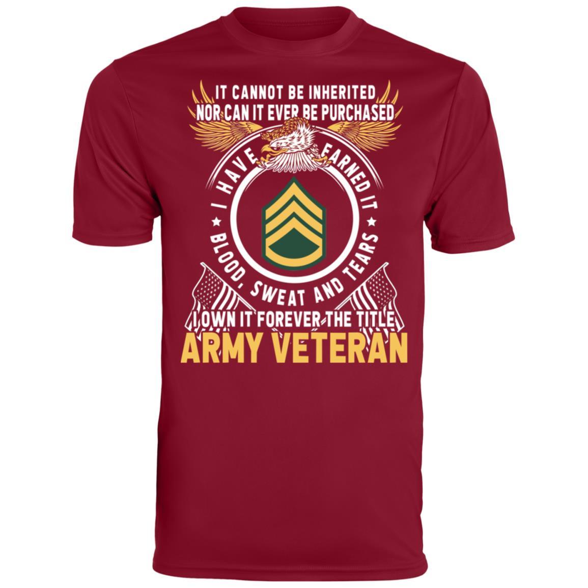 US Army E-6 Staff Sergeant E6 SSG Noncommissioned Officer T-Shirt on Front-TShirt-Army-Veterans Nation