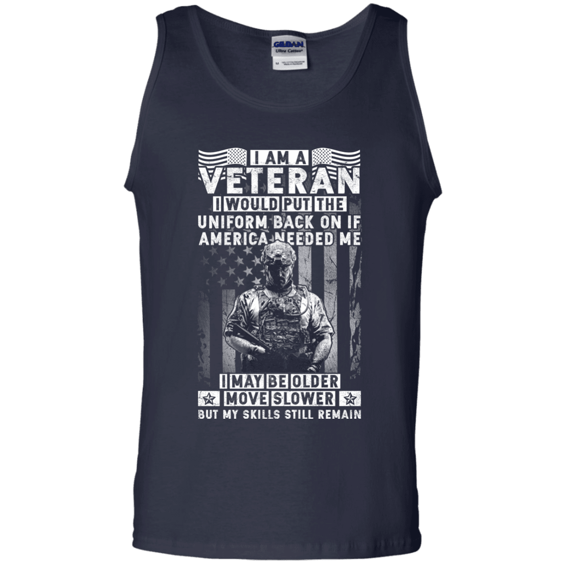 Military T-Shirt "I am a Veteran Men" Front-TShirt-General-Veterans Nation