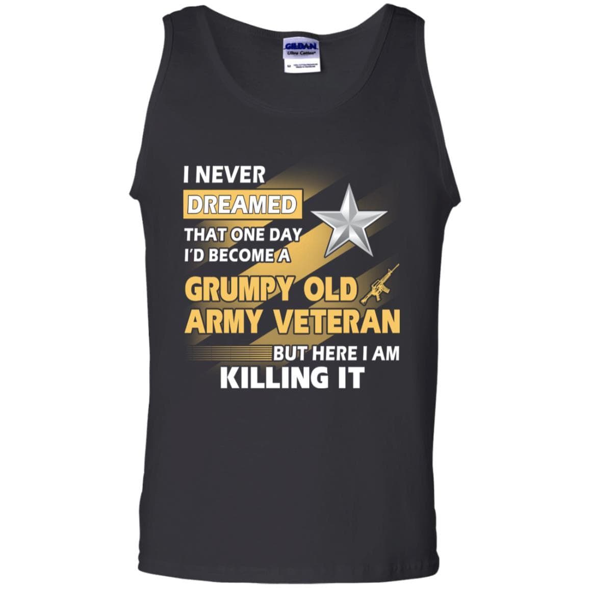 US Army T-Shirt "Grumpy Old Veteran" O-7 Brigadier General(BG) On Front-TShirt-Army-Veterans Nation