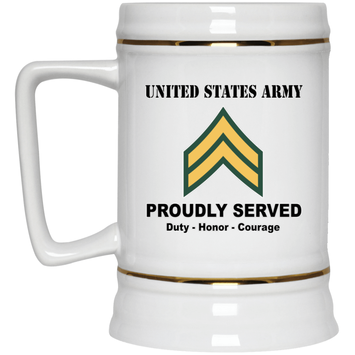 US Army E-4 Corporal E4 CPL Noncommissioned Officer Ranks White Coffee Mug - Stainless Travel Mug-Mug-Army-Ranks-Veterans Nation