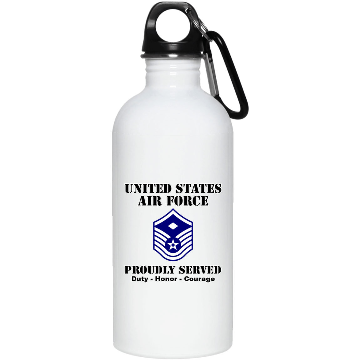 US Air Force E-7 First Sergeant Ranks White Coffee Mug - Stainless Travel Mug-Mug-USAF-Ranks-Veterans Nation