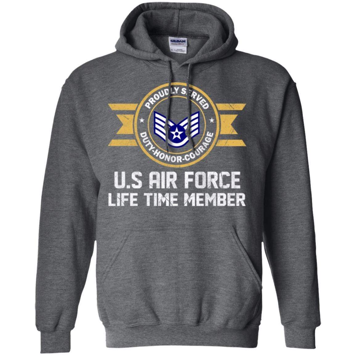 Life time member-US Air Force E-5 Staff Sergeant SSgt E5 Noncommissioned Officer Ranks AF Rank Men T Shirt On Front-TShirt-USAF-Veterans Nation