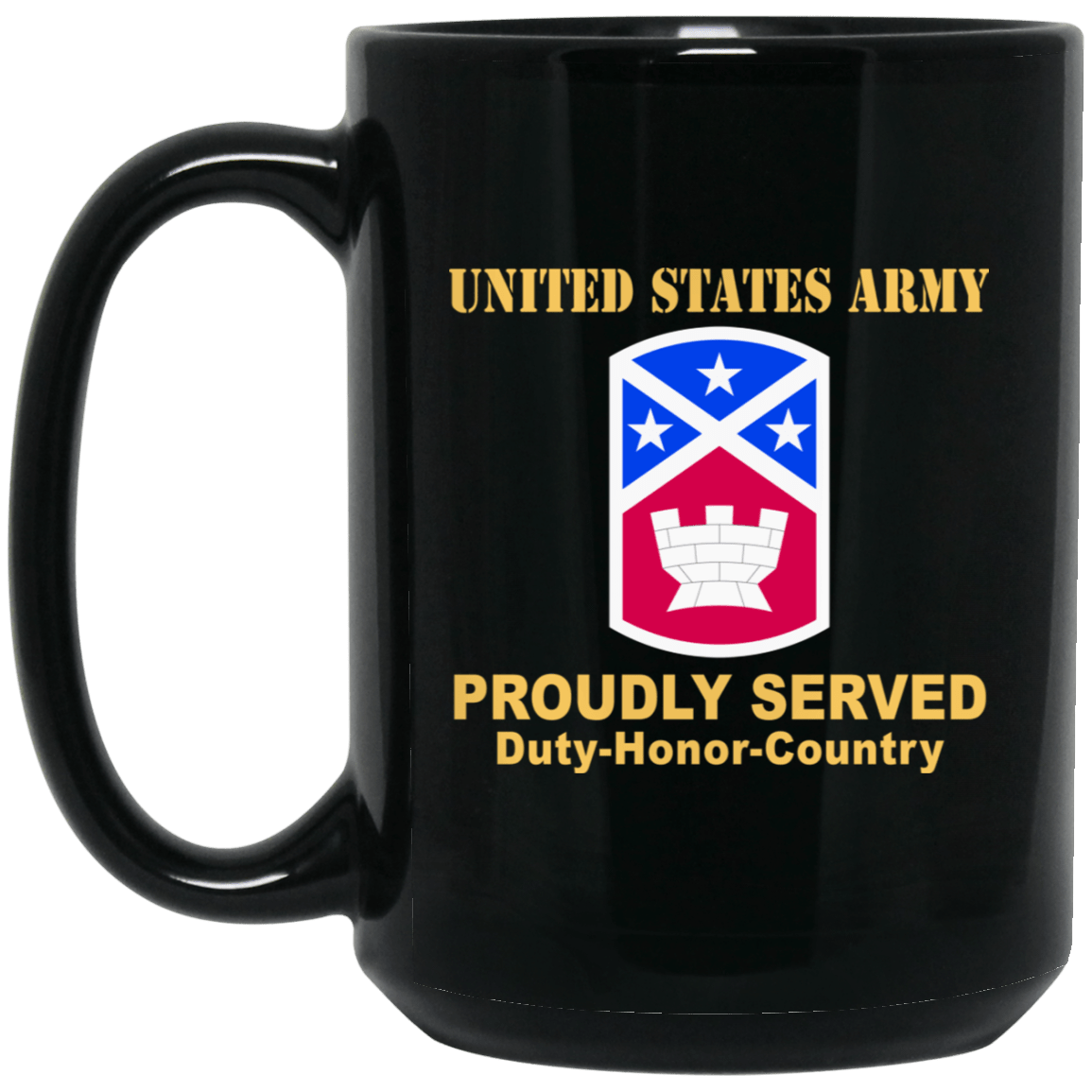 US ARMY 194TH ENGINEER BRIGADE - 11 oz - 15 oz Black Mug-Mug-Army-CSIB-Veterans Nation