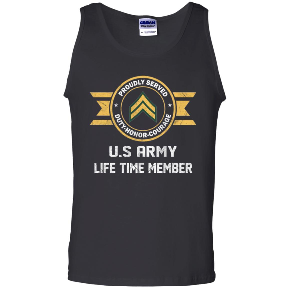 Life Time Member - US Army E-4 Corporal E4 CPL Noncommissioned Officer Ranks Men T Shirt On Front-TShirt-Army-Veterans Nation