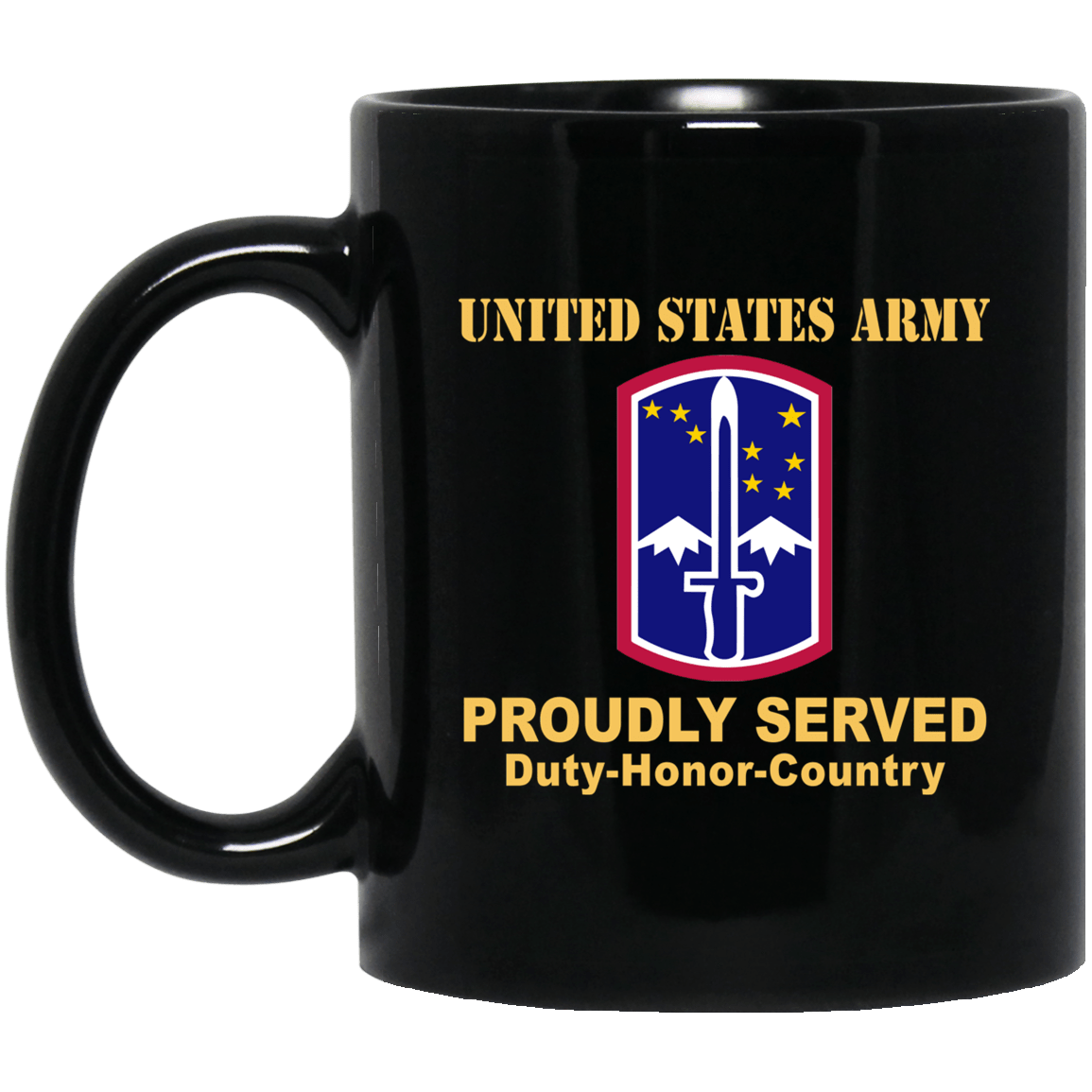 US ARMY 172ND INFANTRY BRIGADE - 11 oz - 15 oz Black Mug-Mug-Army-CSIB-Veterans Nation