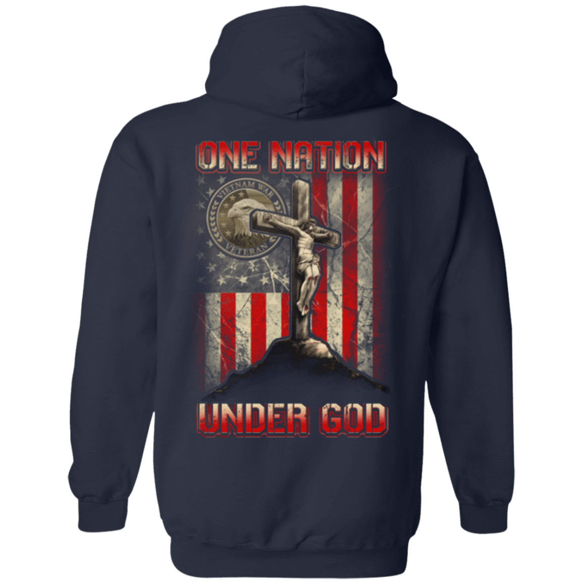 Military T-Shirt "One Nation Under God VietNam Veteran"-TShirt-General-Veterans Nation