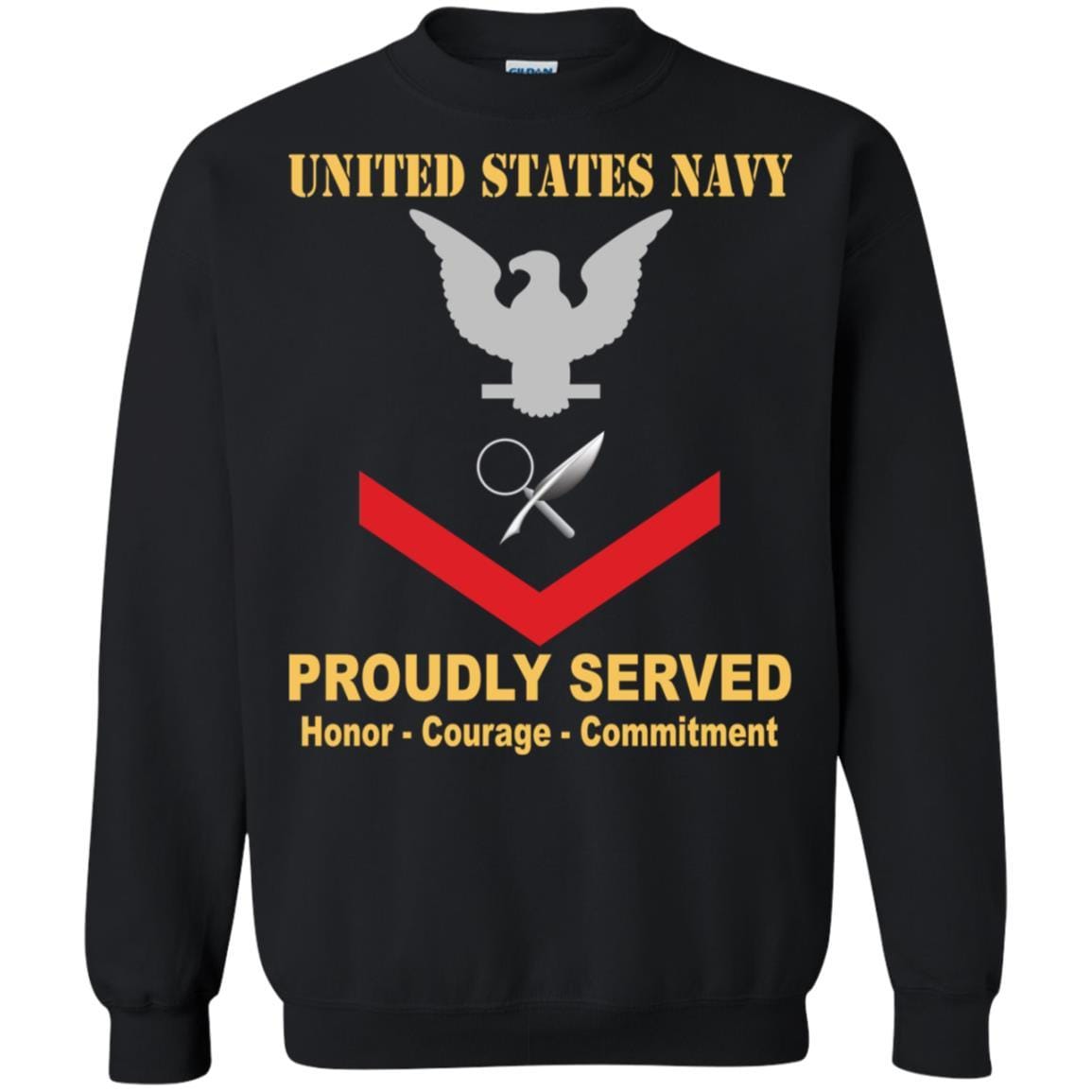 Navy Intelligence Specialist Navy IS E-4 Rating Badges Proudly Served T-Shirt For Men On Front-TShirt-Navy-Veterans Nation