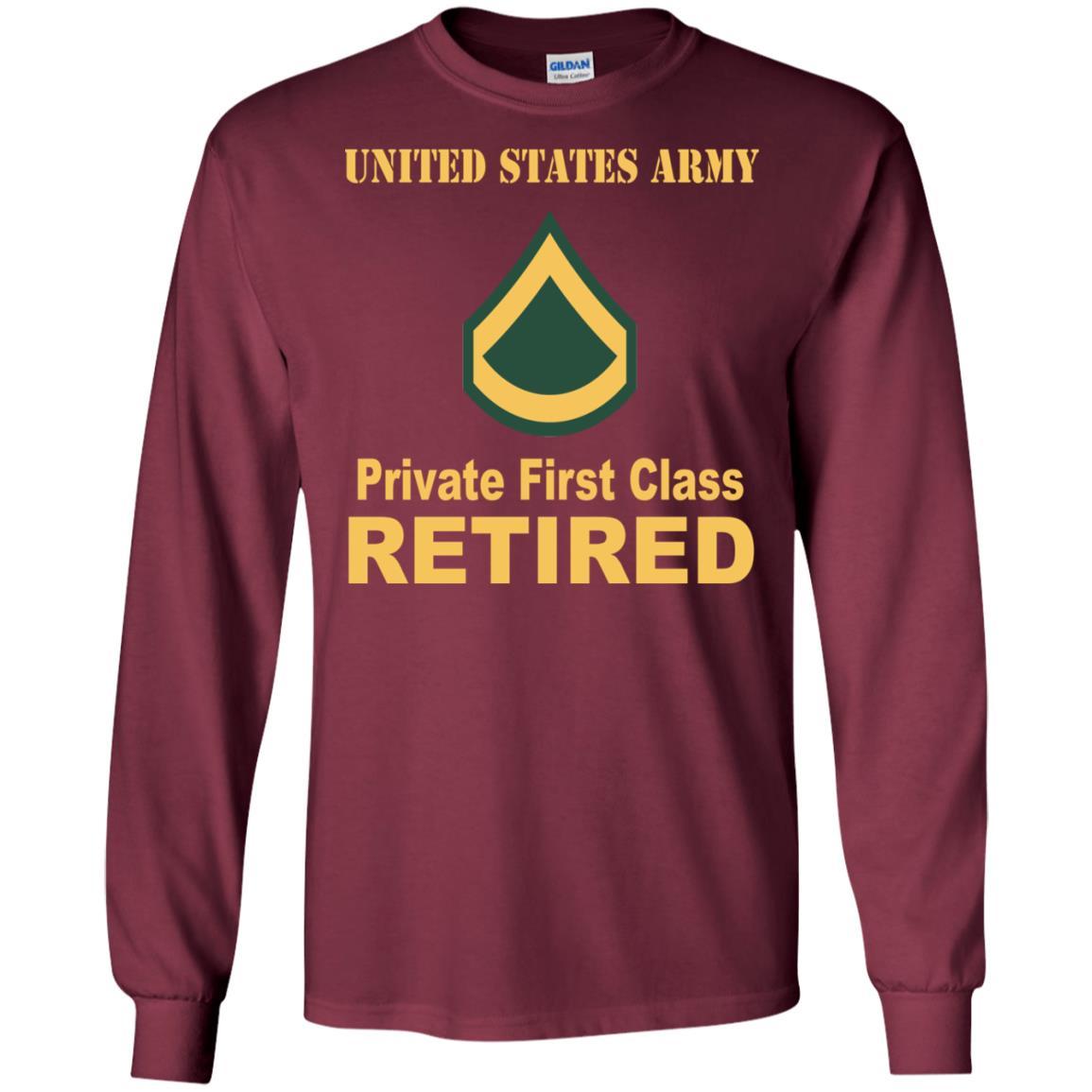 Army E-3 PFC E3 Private First Class Enlisted Soldier Retired Men T Shirt On Front-TShirt-Army-Veterans Nation