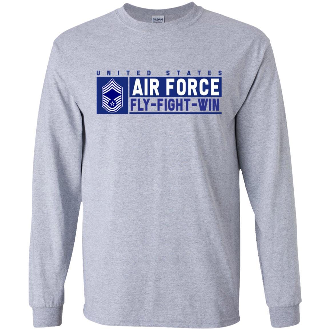 US Air Force E-9 Chief Master Sergeant Fly - Fight - Win T-Shirt On Front For Men-TShirt-USAF-Veterans Nation