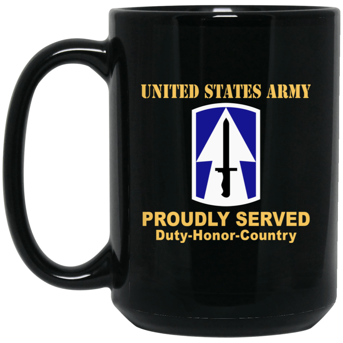 US ARMY 76TH INFANTRY BRIGADE COMBAT TEAM - 11 oz - 15 oz Black Mug-Mug-Army-CSIB-Veterans Nation