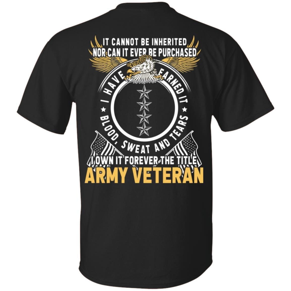 US Army O-10 General O10 GEN General Officer Ranks T-Shirt For Men On Back-TShirt-Army-Veterans Nation