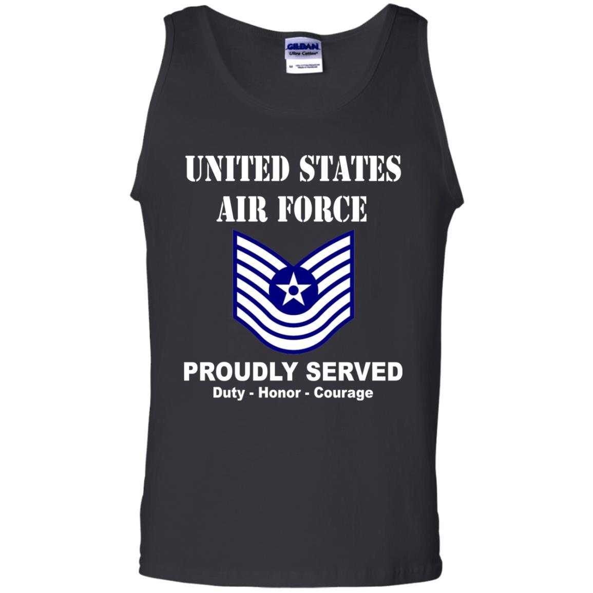 US Air Force E-7 Old Style E7 Noncommissioned Officer Ranks Men Front T Shirt-TShirt-USAF-Veterans Nation