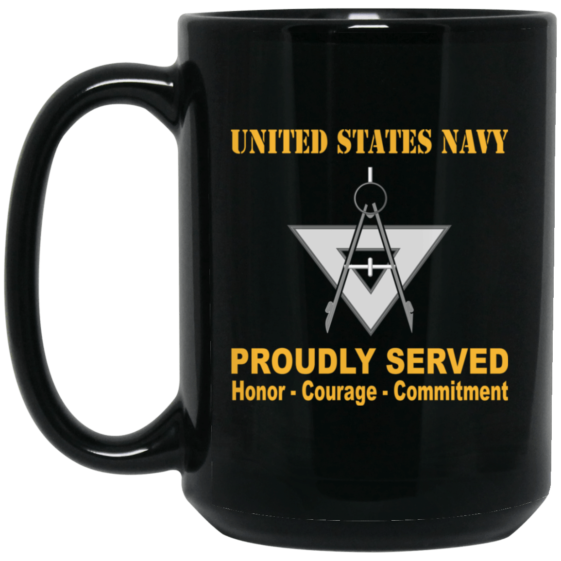 Navy Draftsman Navy DM Proudly Served Black Mug 11 oz - 15 oz-Mug-Navy-Rate-Veterans Nation