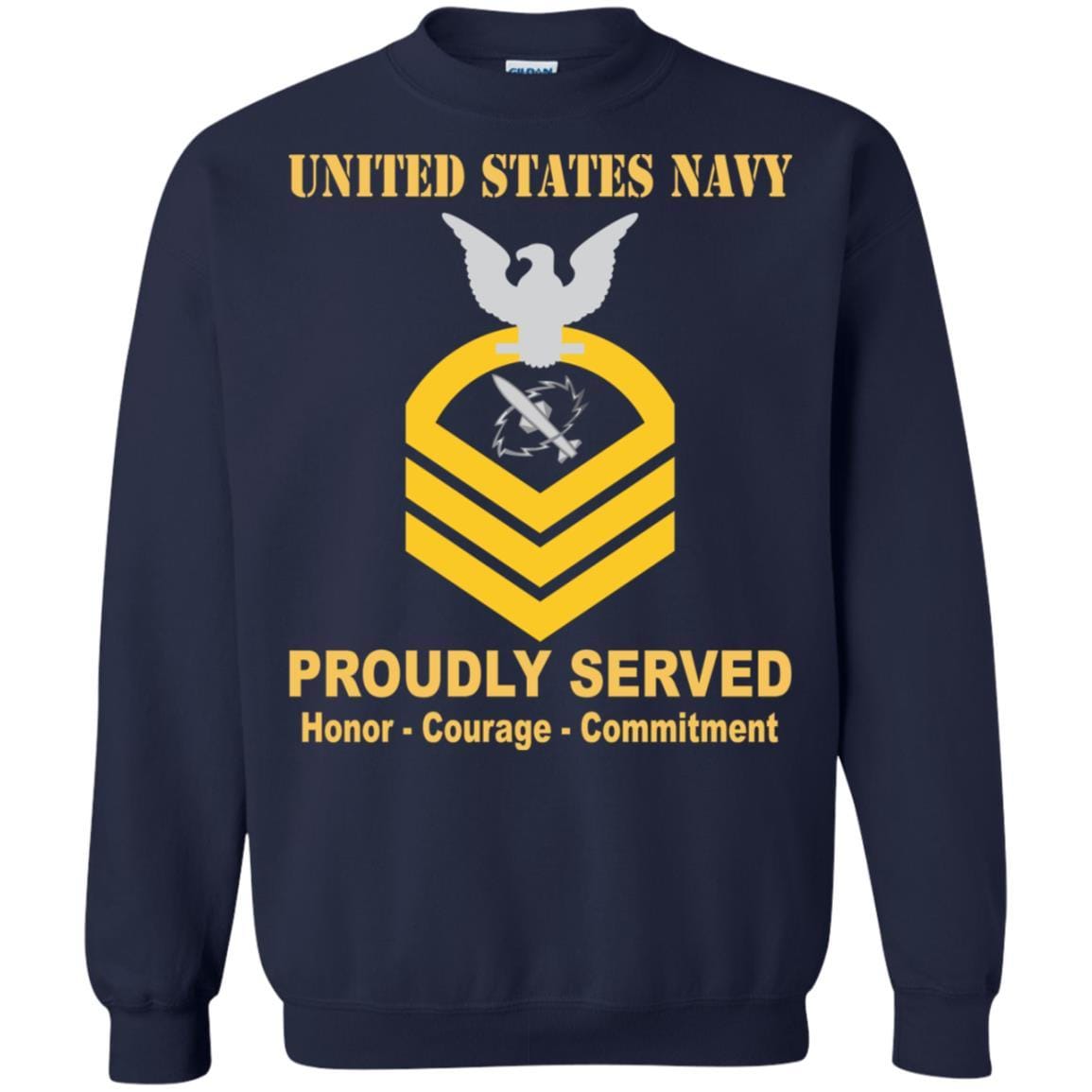 Navy Missile Technician Navy MT E-7 Rating Badges Proudly Served T-Shirt For Men On Front-TShirt-Navy-Veterans Nation