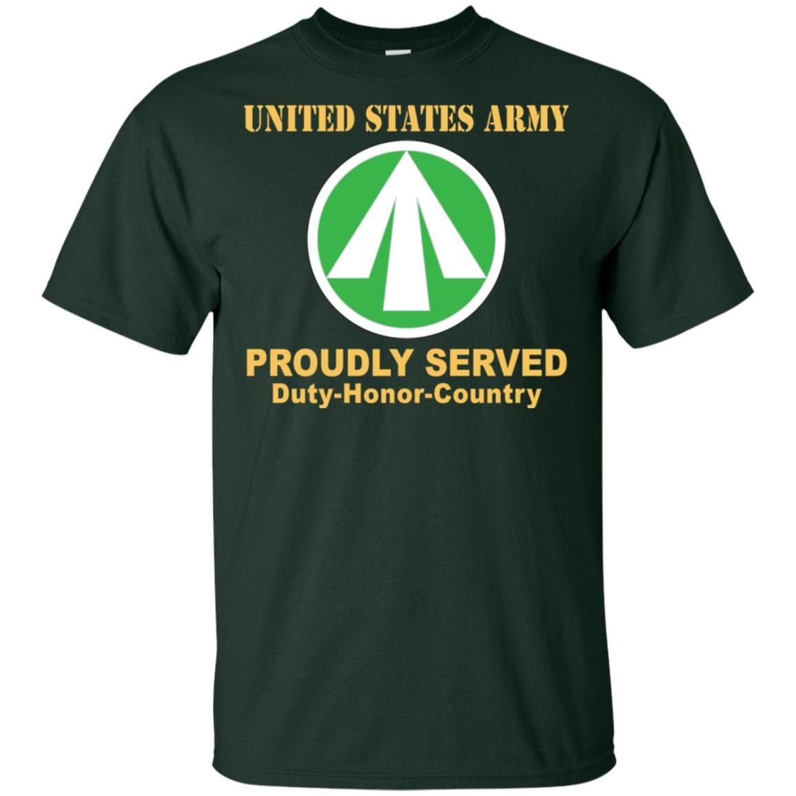 US ARMY CSIB MILITARY SURFACE DEPLOYMENT AND DISTRIBUTION COMMAND- Proudly Served T-Shirt On Front For Men-TShirt-Army-Veterans Nation