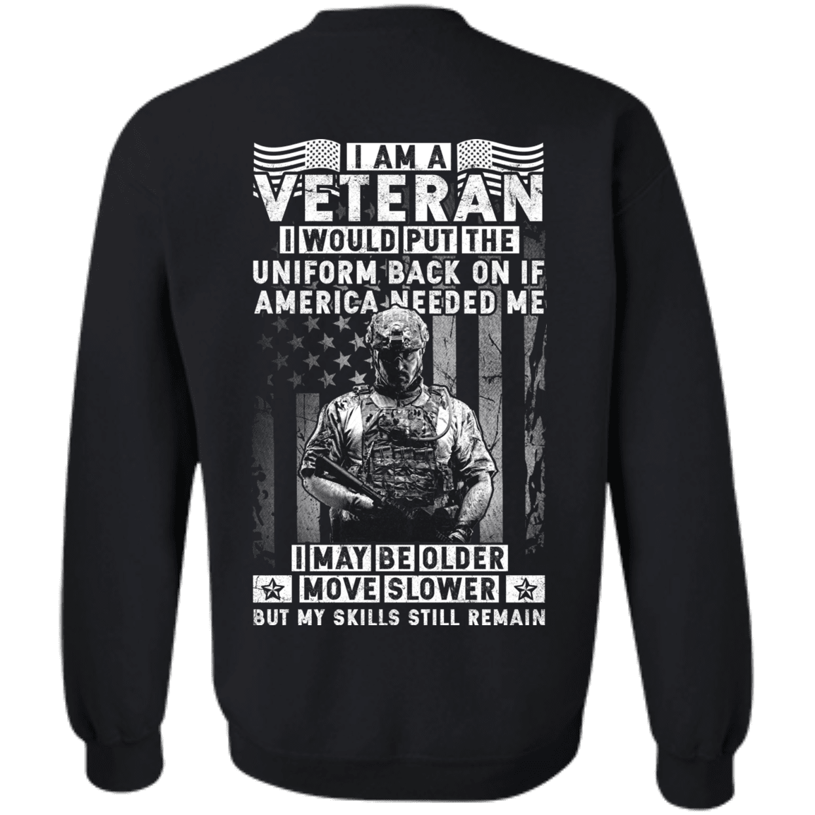 Military T-Shirt "I am a Veteran" Men Back-TShirt-General-Veterans Nation