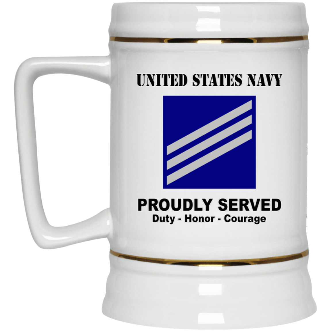 US Navy E-3 Seaman E3 SN Junior Enlisted Ranks T shirt White Coffee Mug - Stainless Travel Mug-Mug-Navy-Collar-Veterans Nation