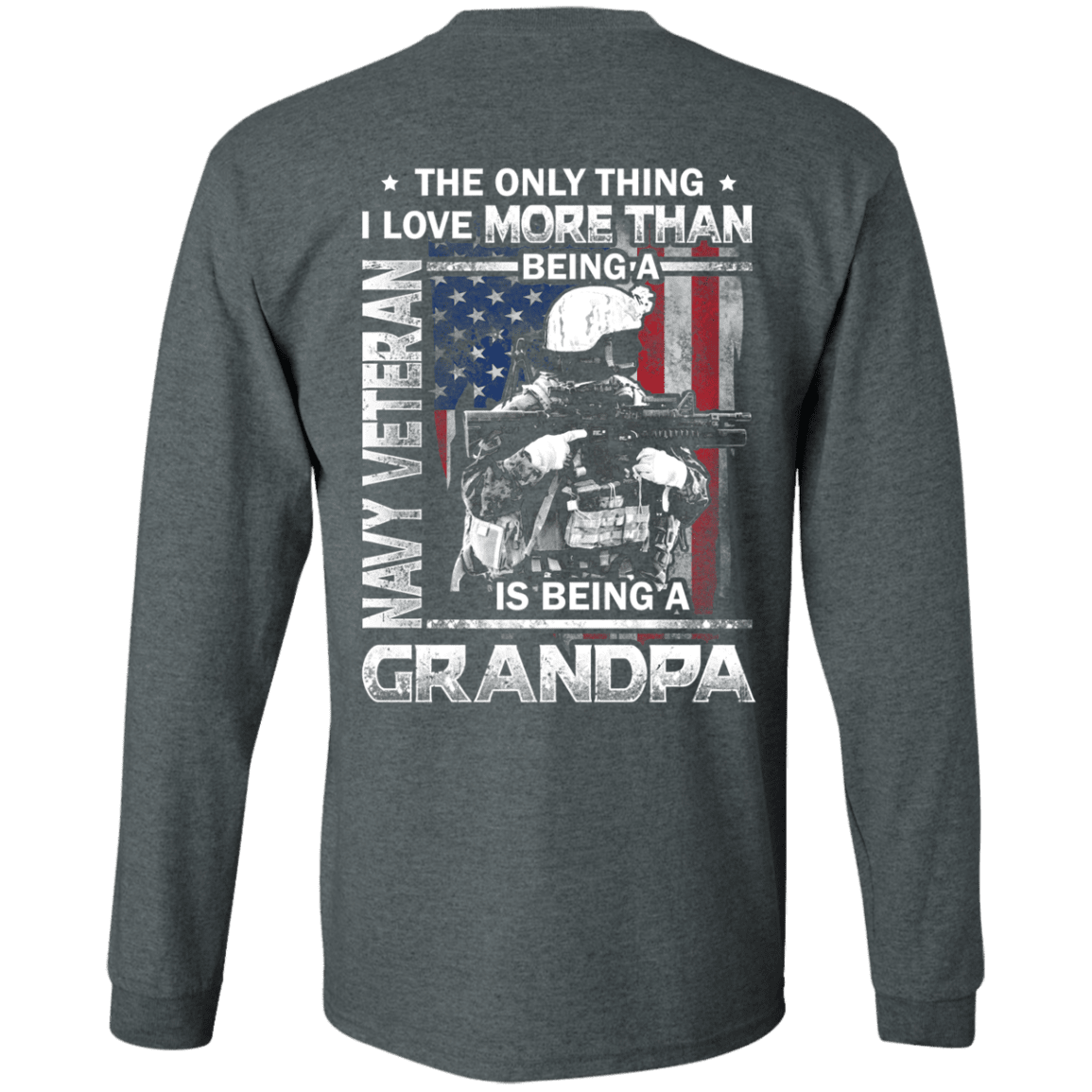Navy Veteran I love Being A Grandpa Men Back T Shirts-TShirt-Navy-Veterans Nation