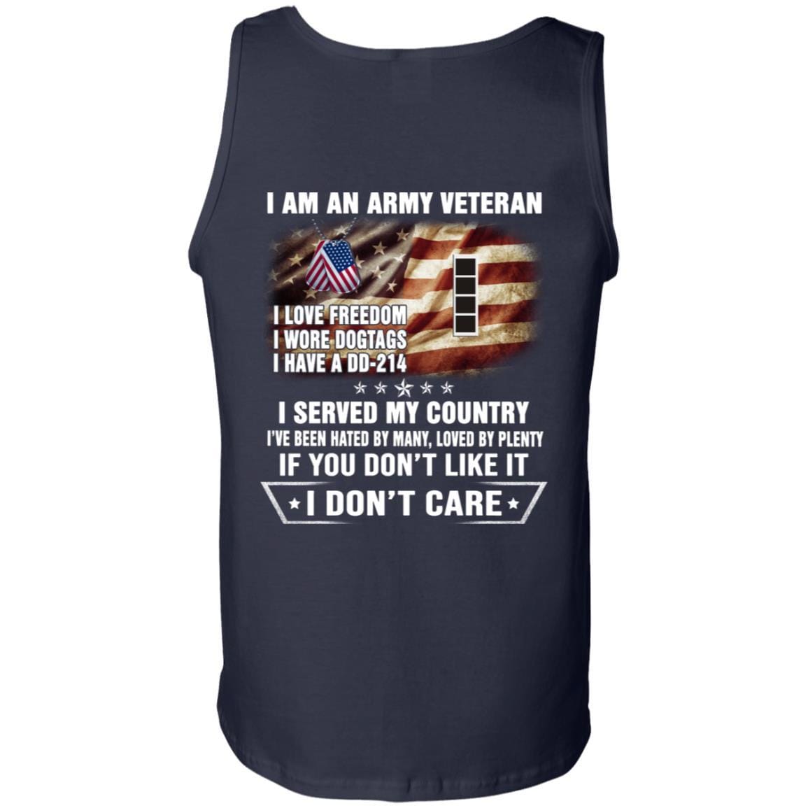 T-Shirt "I Am An Army Veteran" W-4 Chief Warrant Officer 4(CW4)Rank On Back-TShirt-Army-Veterans Nation