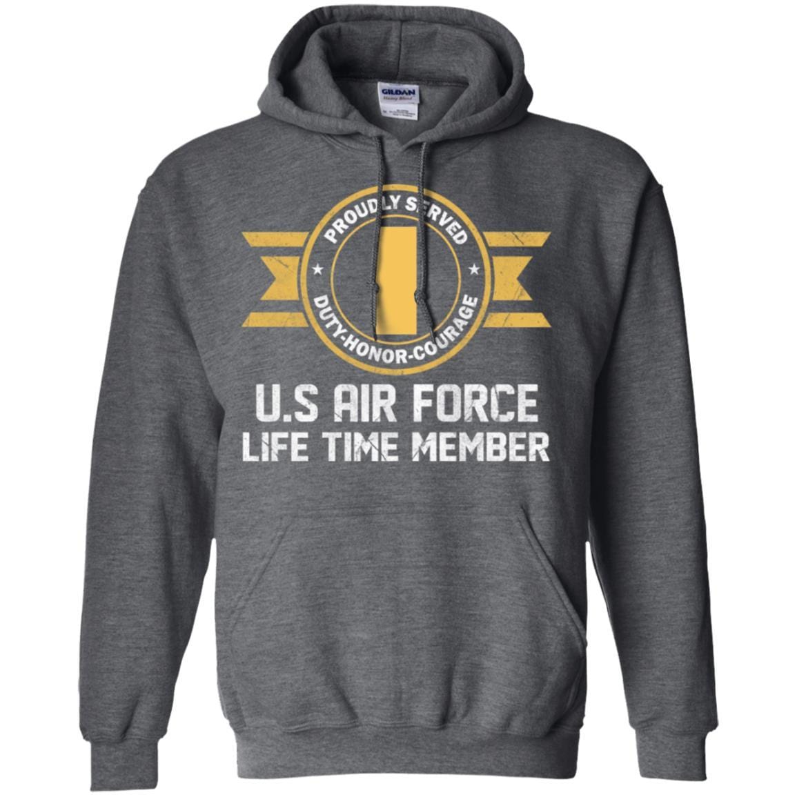 Life time member-US Air Force O-1 Second Lieutenant 2d Lt O1 Commissioned Officer Ranks Men T Shirt On Front-TShirt-USAF-Veterans Nation