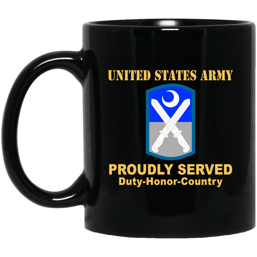 US ARMY 218TH MANEUVER ENHANCEMENT BRIGADE - 11 oz - 15 oz Black Mug-Mug-Army-CSIB-Veterans Nation