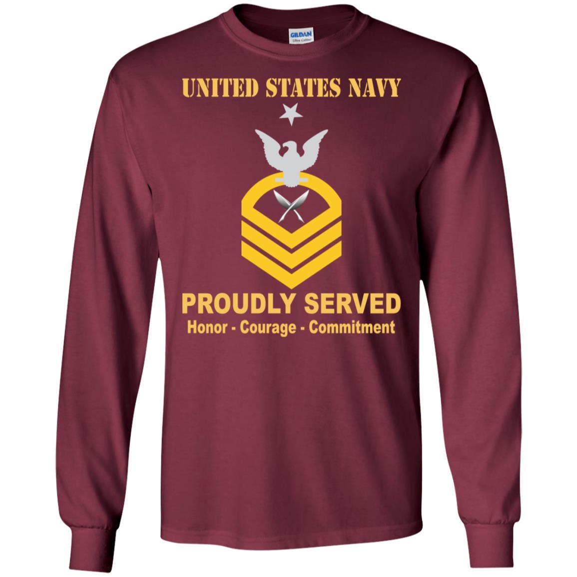 U.S Navy Yeoman Navy YN E-8 Rating Badges Proudly Served T-Shirt For Men On Front-TShirt-Navy-Veterans Nation
