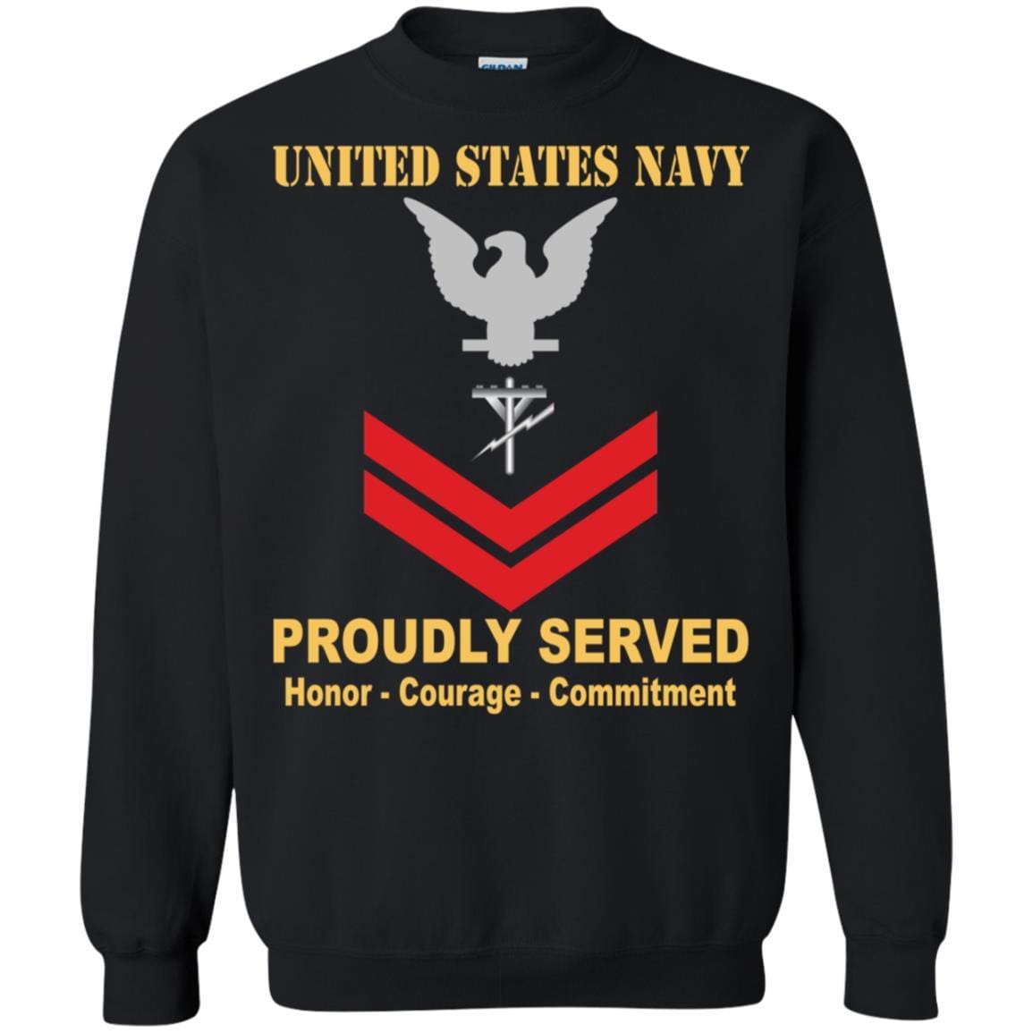 Navy Construction Electrician Navy CE E-5 Rating Badges Proudly Served T-Shirt For Men On Front-TShirt-Navy-Veterans Nation