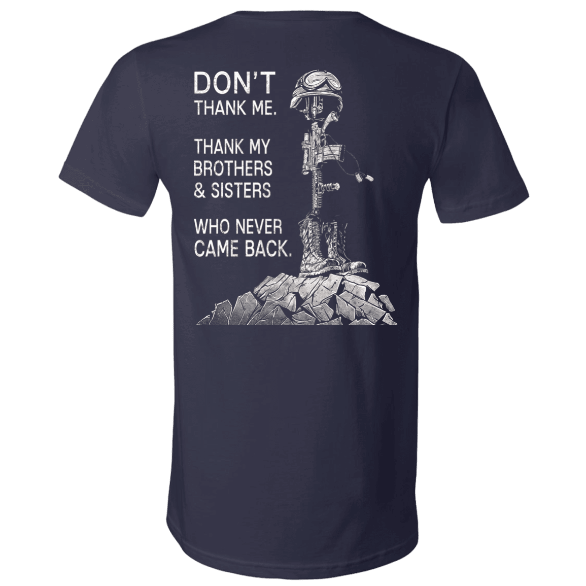 Military T-Shirt "Don't Thank Me - Thank my Brothers Sisters" - Men Back-TShirt-General-Veterans Nation
