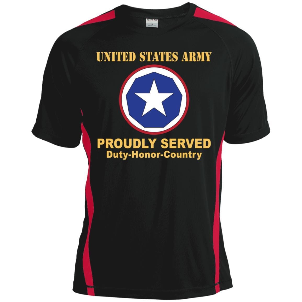 US ARMY 9TH SUPPORT COMMAND- Proudly Served T-Shirt On Front For Men-TShirt-Army-Veterans Nation