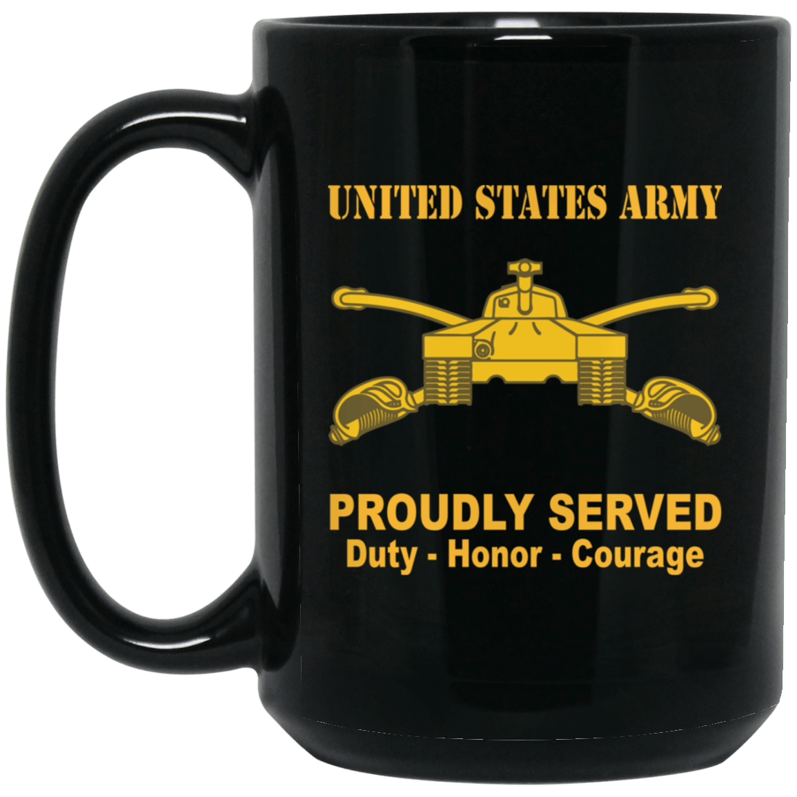 U.S Army Armor Branch Black Mug 11 oz - 15 oz-Mug-Army-Branch-Veterans Nation