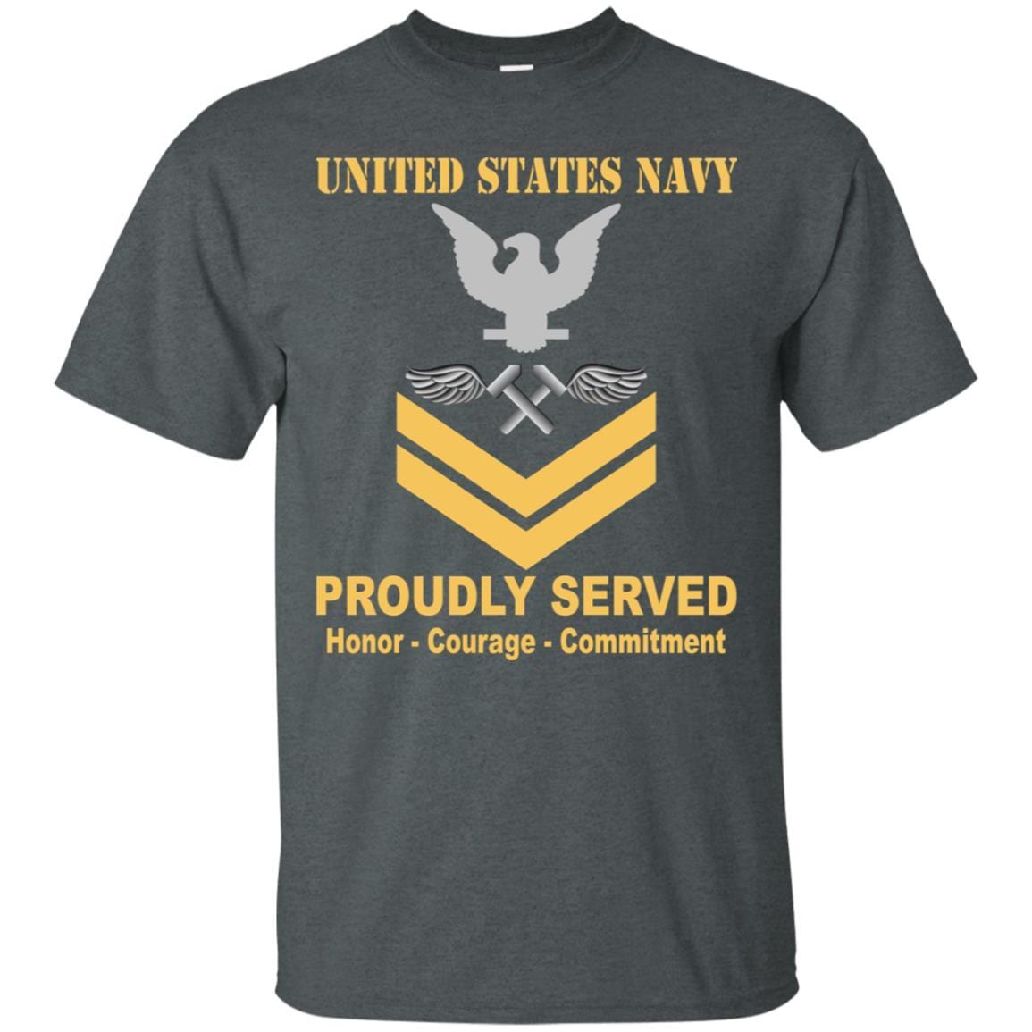 Navy Aviation Structural Mechanic Navy AM E-5 Rating Badges Proudly Served T-Shirt For Men On Front-TShirt-Navy-Veterans Nation