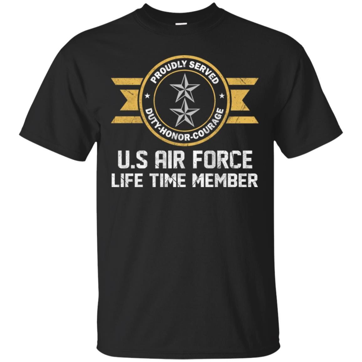 Life time member-US Air Force O-8 Major General Maj G O8 General Officer Ranks Men T Shirt On Front-TShirt-USAF-Veterans Nation