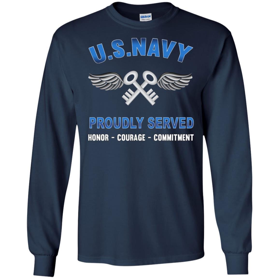 Navy Aviation Storekeeper Navy AK - Proudly Served T-Shirt For Men On Front-TShirt-Navy-Veterans Nation