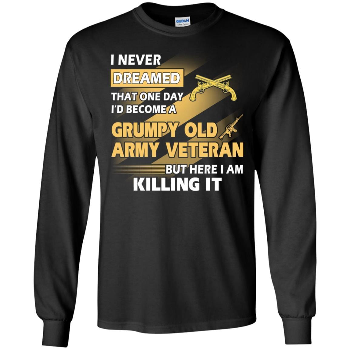 US Army T-Shirt "Military Police Corps Grumpy Old Veteran" On Front-TShirt-Army-Veterans Nation