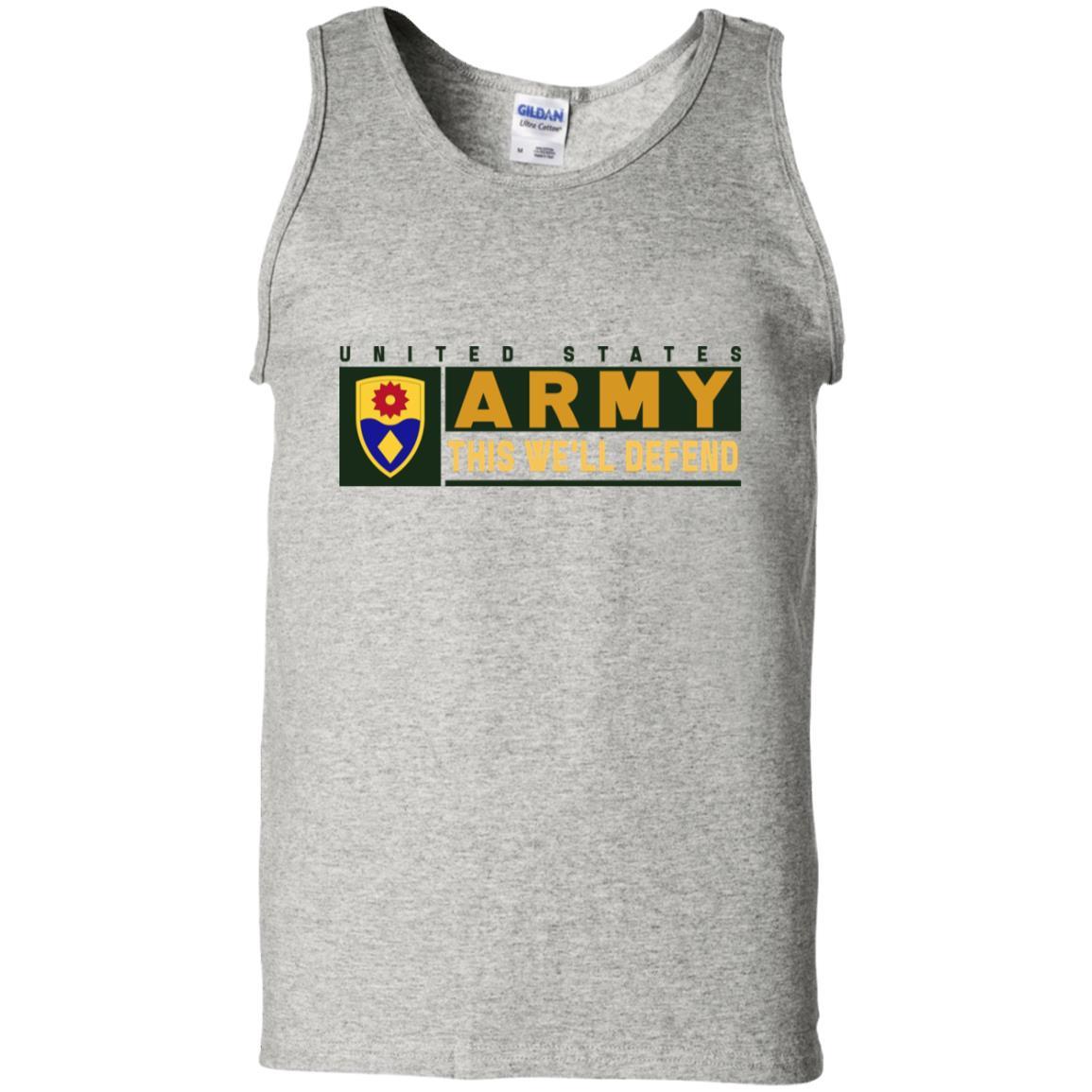 US Army 49TH MILITARY POLICE BRIGADE- This We'll Defend T-Shirt On Front For Men-TShirt-Army-Veterans Nation