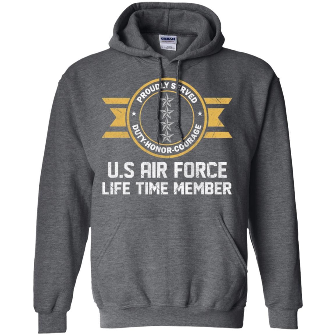 Life time member-US Air Force O-10 General Gen O10 General Officer Ranks Men T Shirt On Front-TShirt-USAF-Veterans Nation