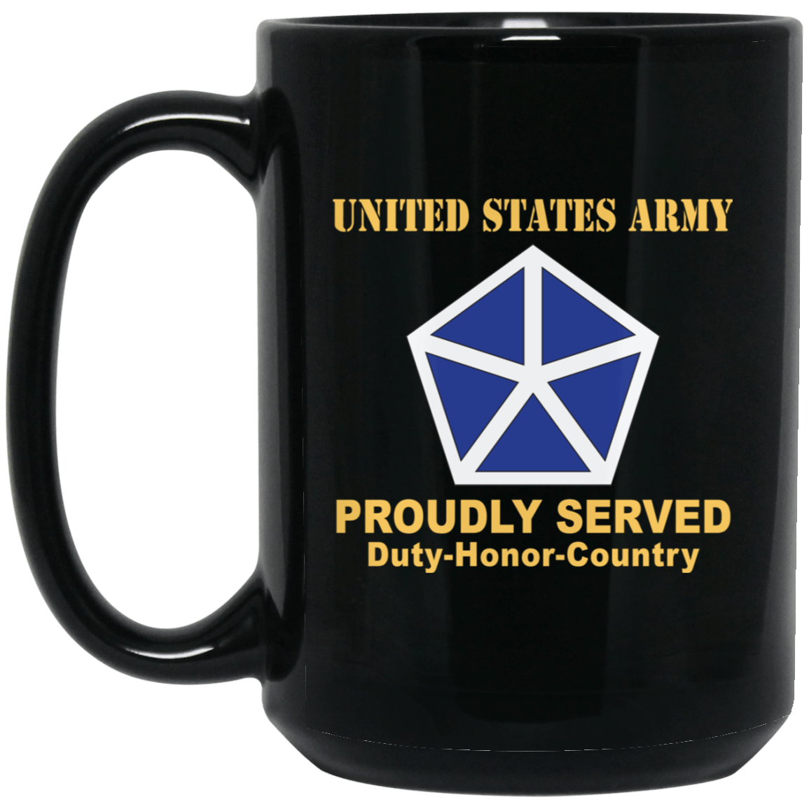 US ARMY 5TH CORPS- 11 oz - 15 oz Black Mug-Mug-Army-CSIB-Veterans Nation