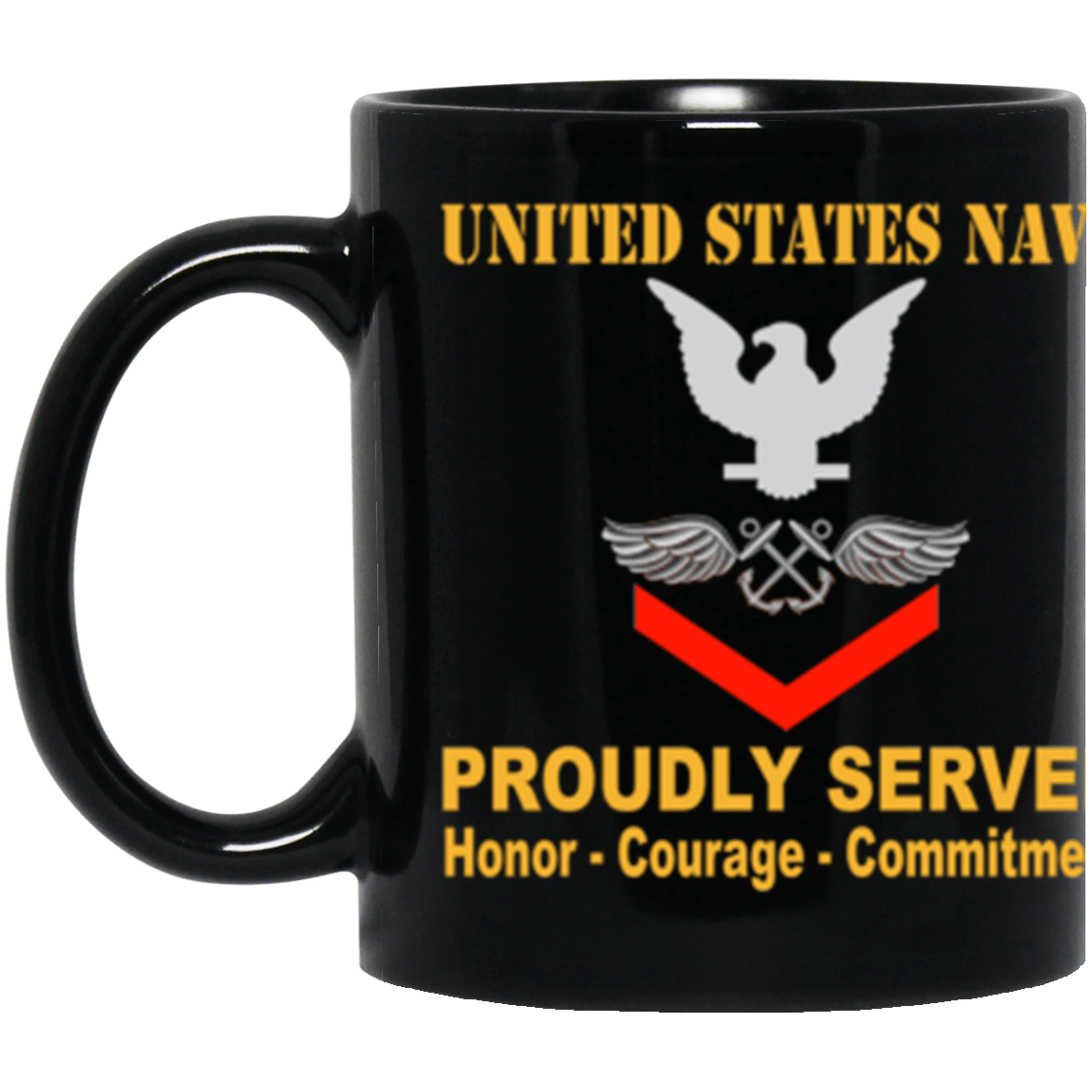 US Navy Aviation Boatswain's Mate Navy AB E-4 11 oz. Black Mug-Drinkware-Veterans Nation