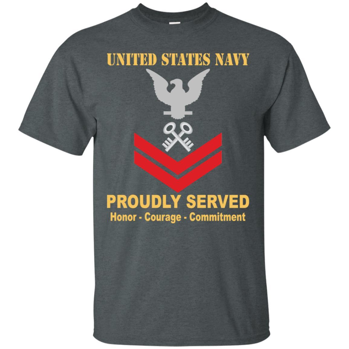 U.S Navy Logistics specialist Navy LS E-5 Rating Badges Proudly Served T-Shirt For Men On Front-TShirt-Navy-Veterans Nation