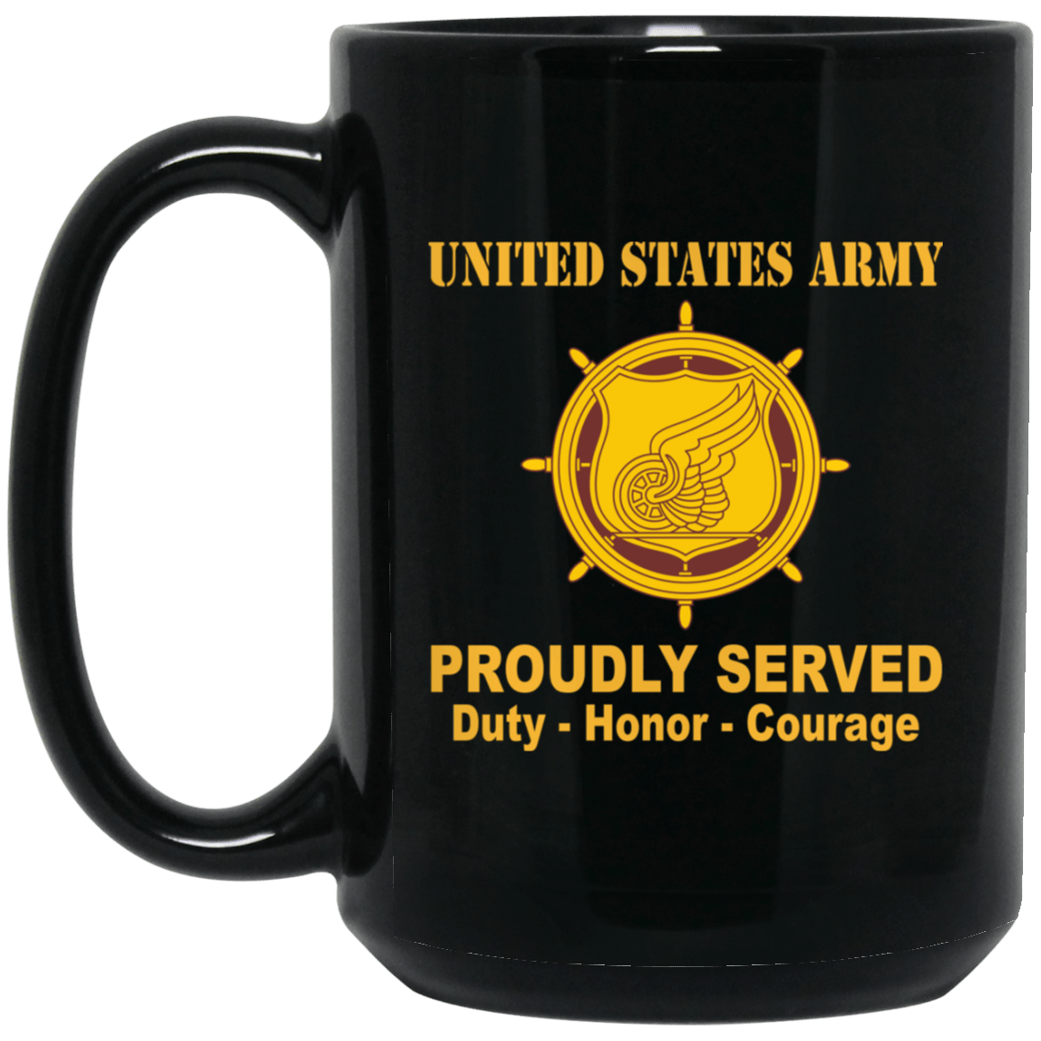 U.S. Army Transportation Corps Black Mug 11 oz - 15 oz-Mug-Army-Branch-Veterans Nation