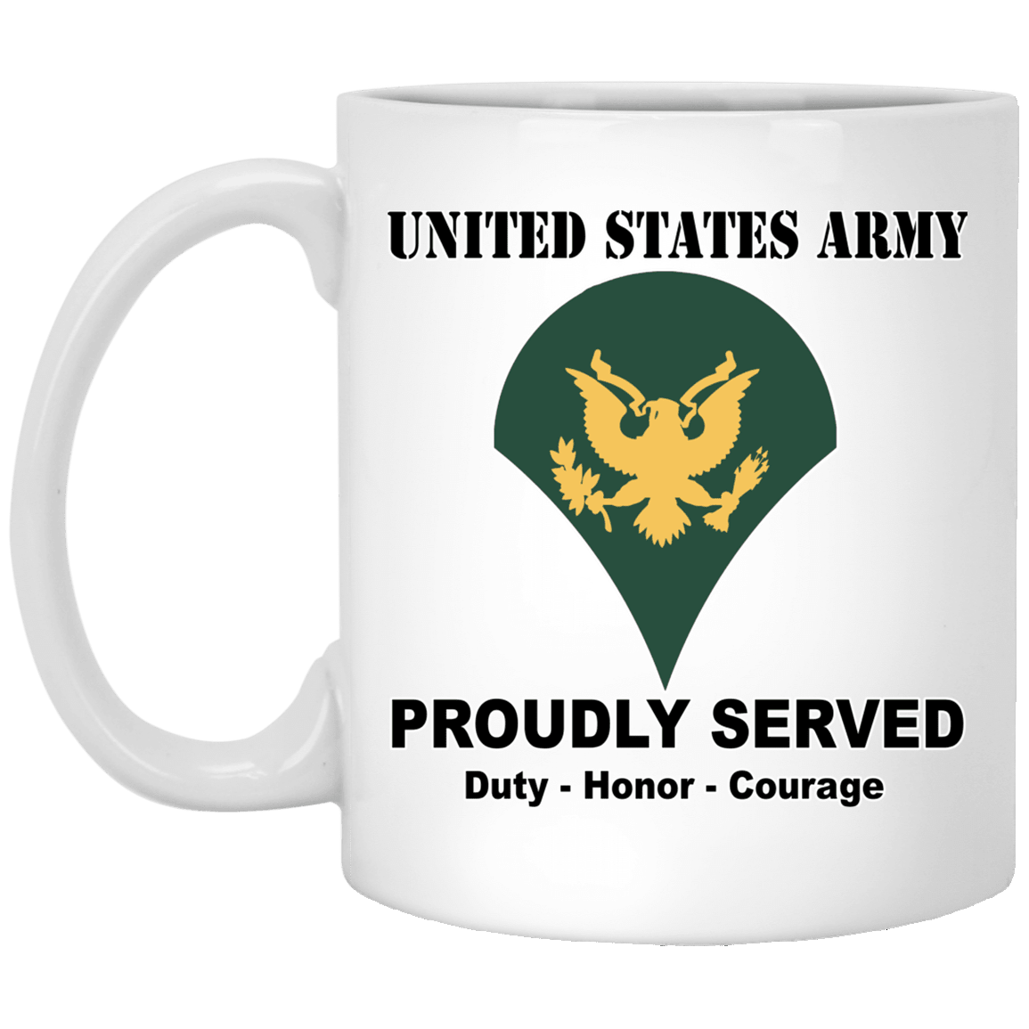 US Army E-4 SPC E4 Specialist Ranks White Coffee Mug - Stainless Travel Mug-Mug-Army-Ranks-Veterans Nation