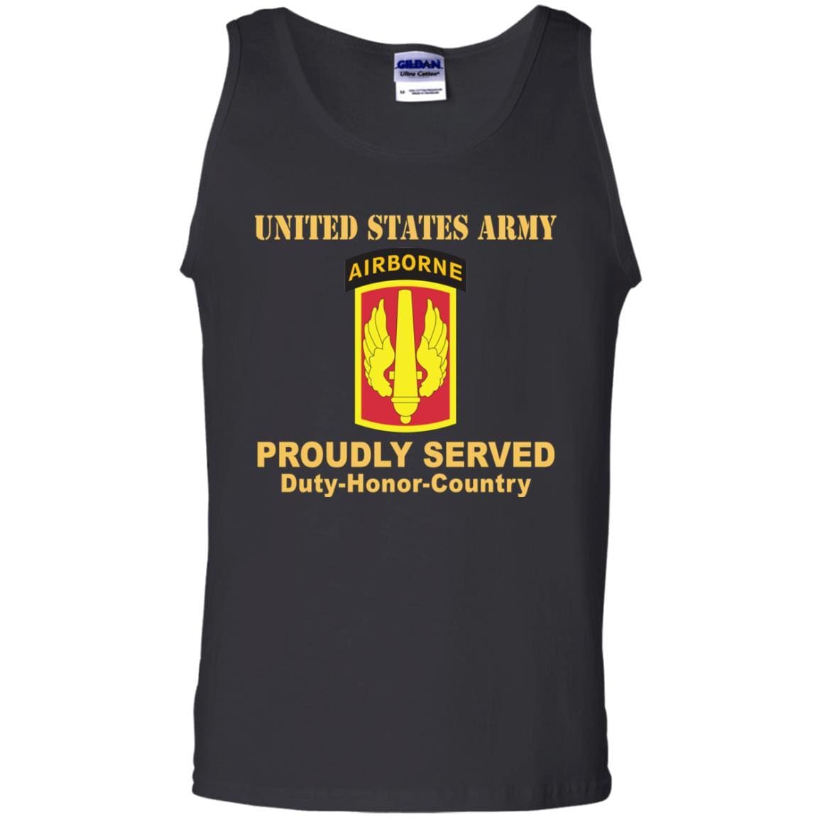US ARMY 18TH FIELD ARTILLERY WITH AIRBORNE TAB- Proudly Served T-Shirt On Front For Men-TShirt-Army-Veterans Nation
