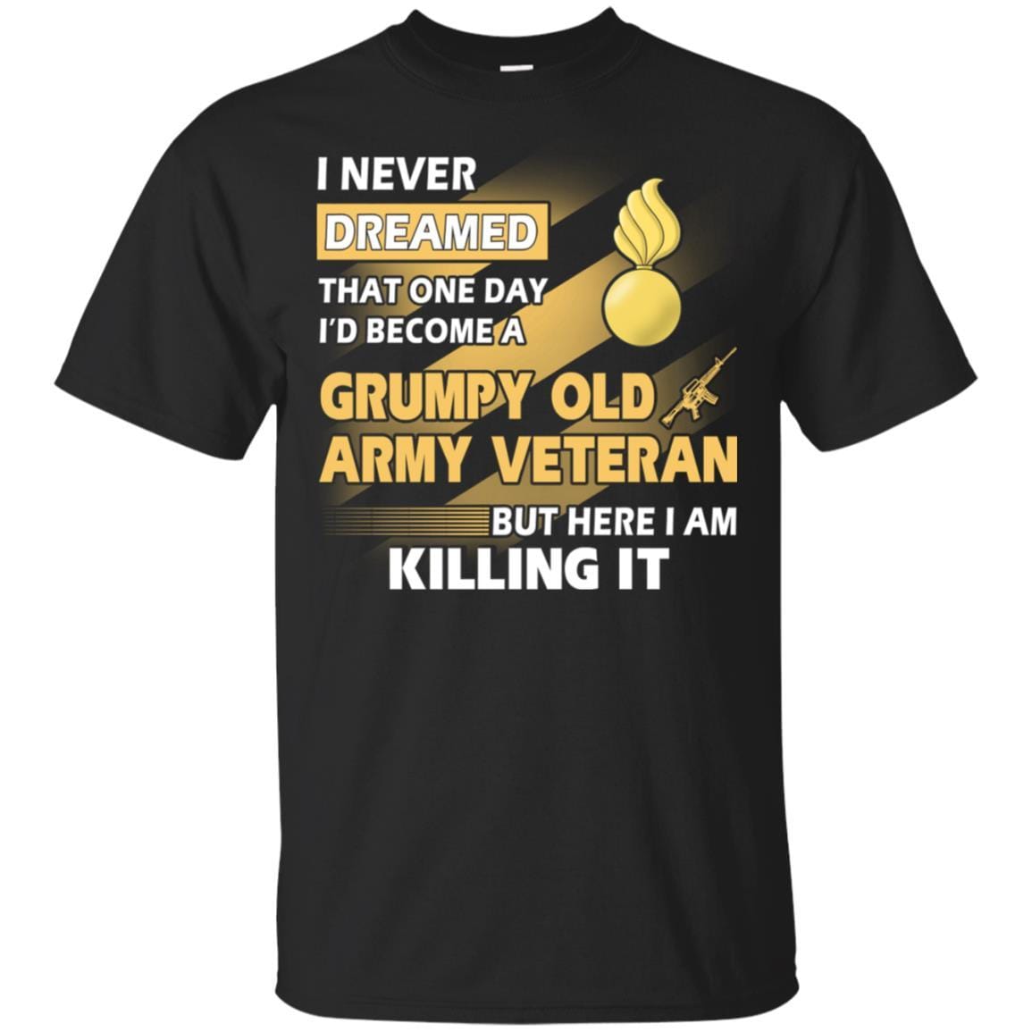 US Army T-Shirt "Ordnance Corps Grumpy Old Veteran" On Front-TShirt-Army-Veterans Nation