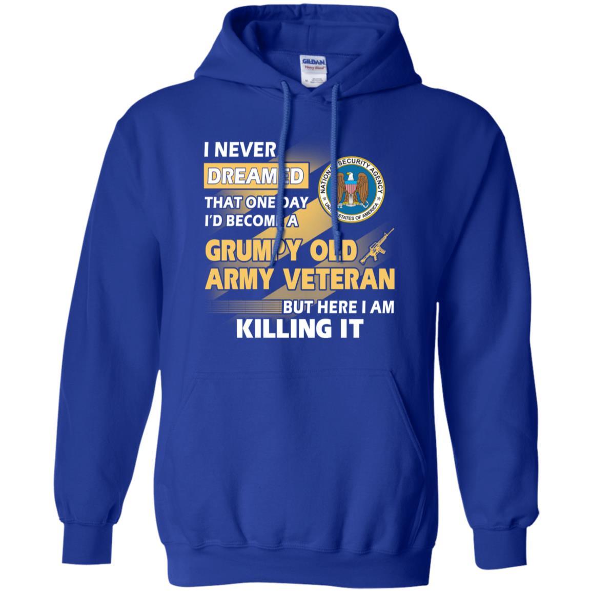 Military T-Shirt "U.S National Security Agency Grumpy Old Veteran On" Front-TShirt-General-Veterans Nation