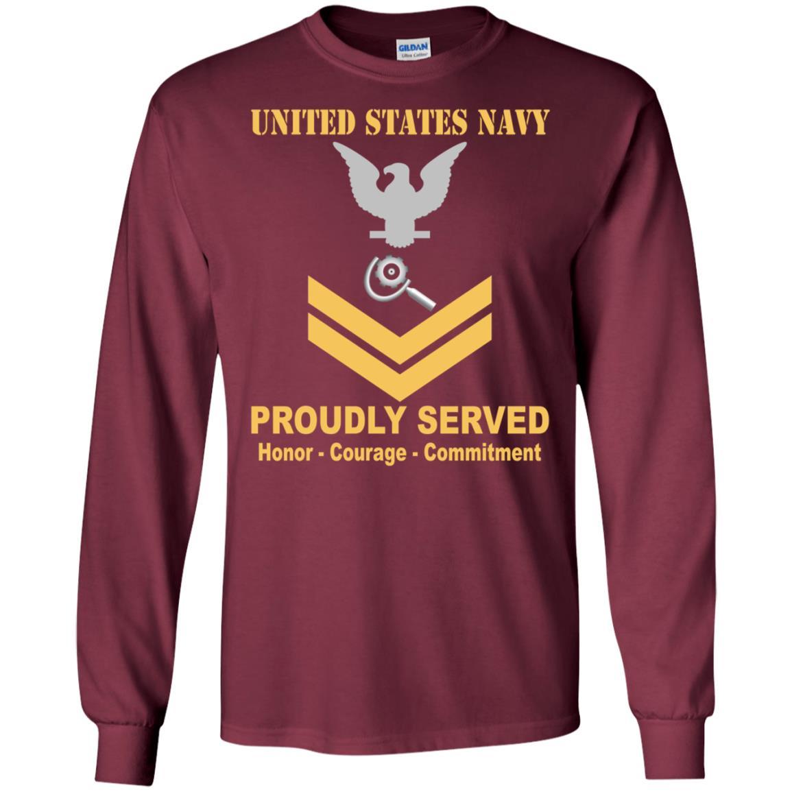 U.S Navy Machinery repairman Navy MR E-5 Rating Badges Proudly Served T-Shirt For Men On Front-TShirt-Navy-Veterans Nation