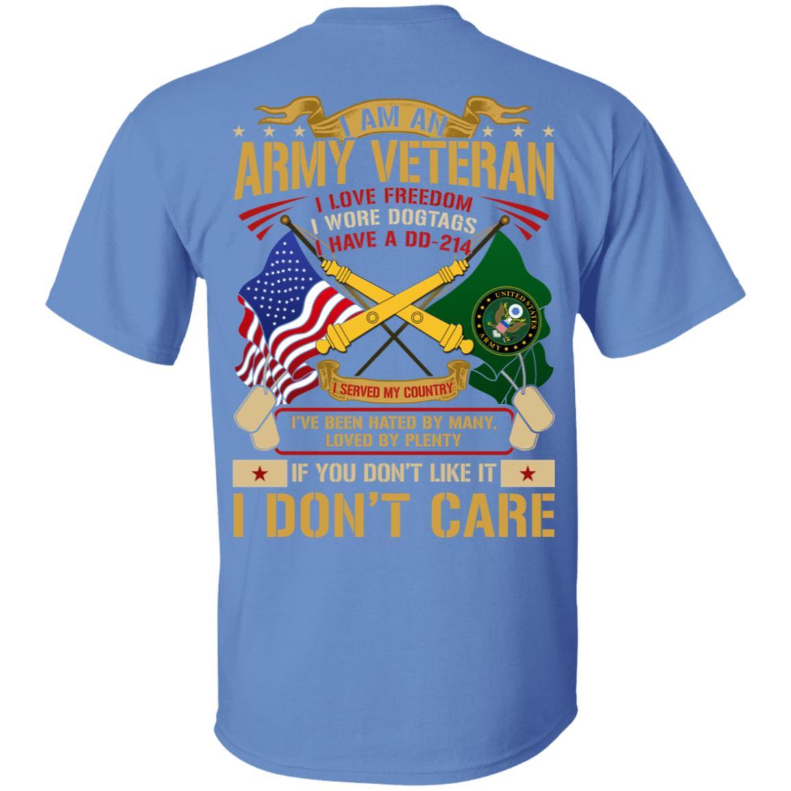 US Army T-Shirt Field Artillery I Am An Veteran On Back-T-Shirts-Veterans Nation